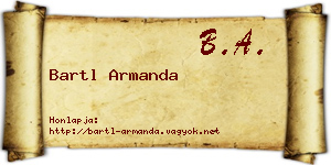 Bartl Armanda névjegykártya